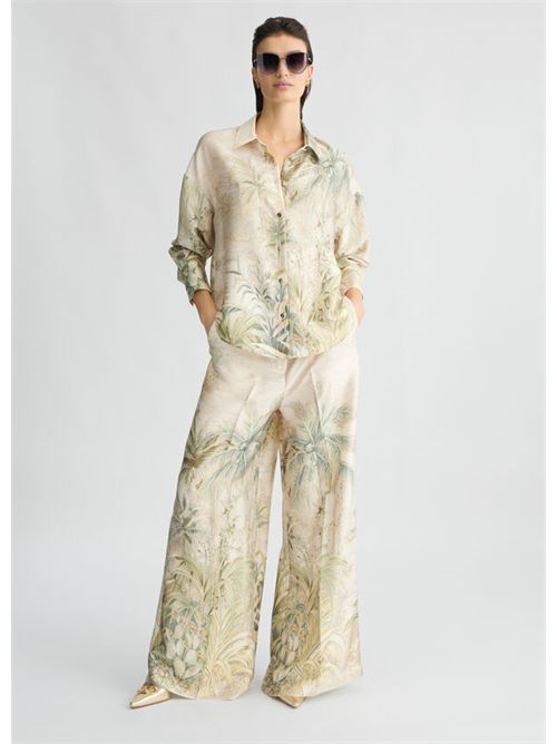 Pantaloni a palazzo in twill LIU JO | CA5353TS531/M9265